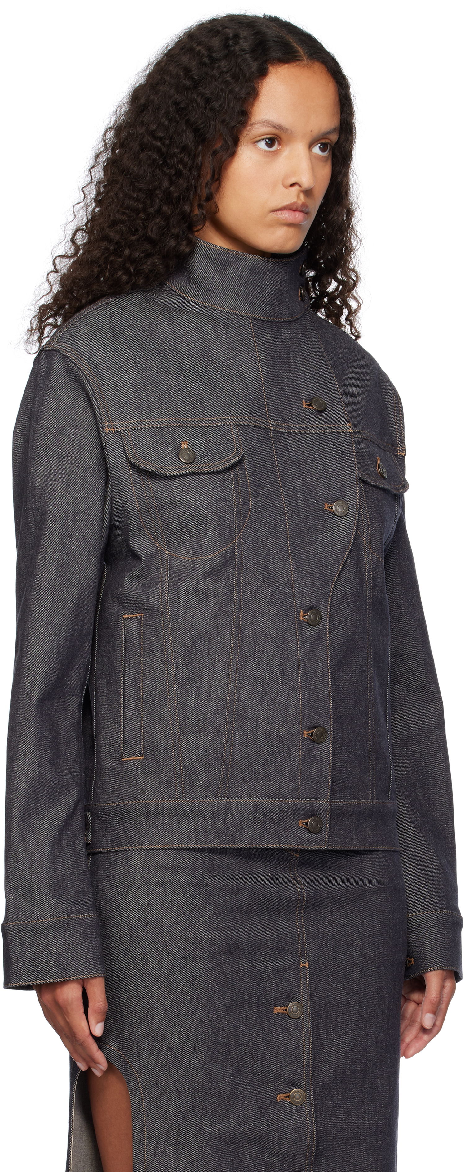 Jacka Courrèges Motorcycle Denim Jacket Blå | 424DBL217DE0035, 1