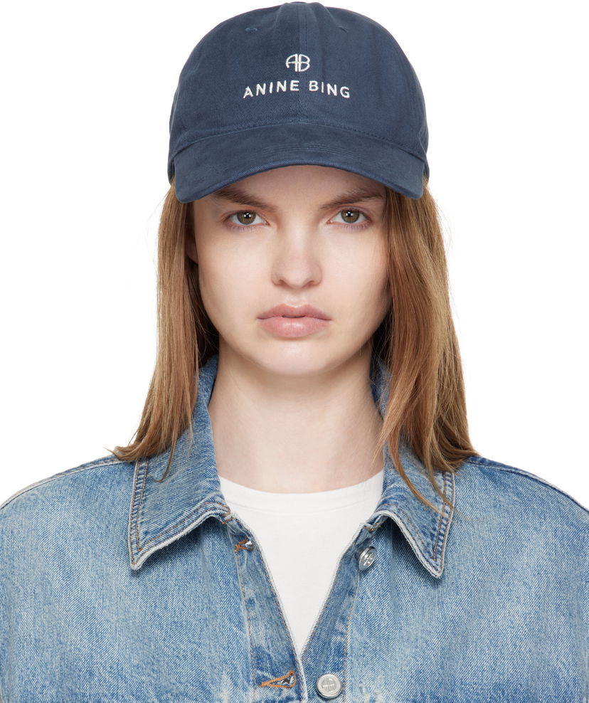 Keps Anine Bing Anine Bing Jeremy Baseball Cap Mörkblå | A-12-9084-BEL26