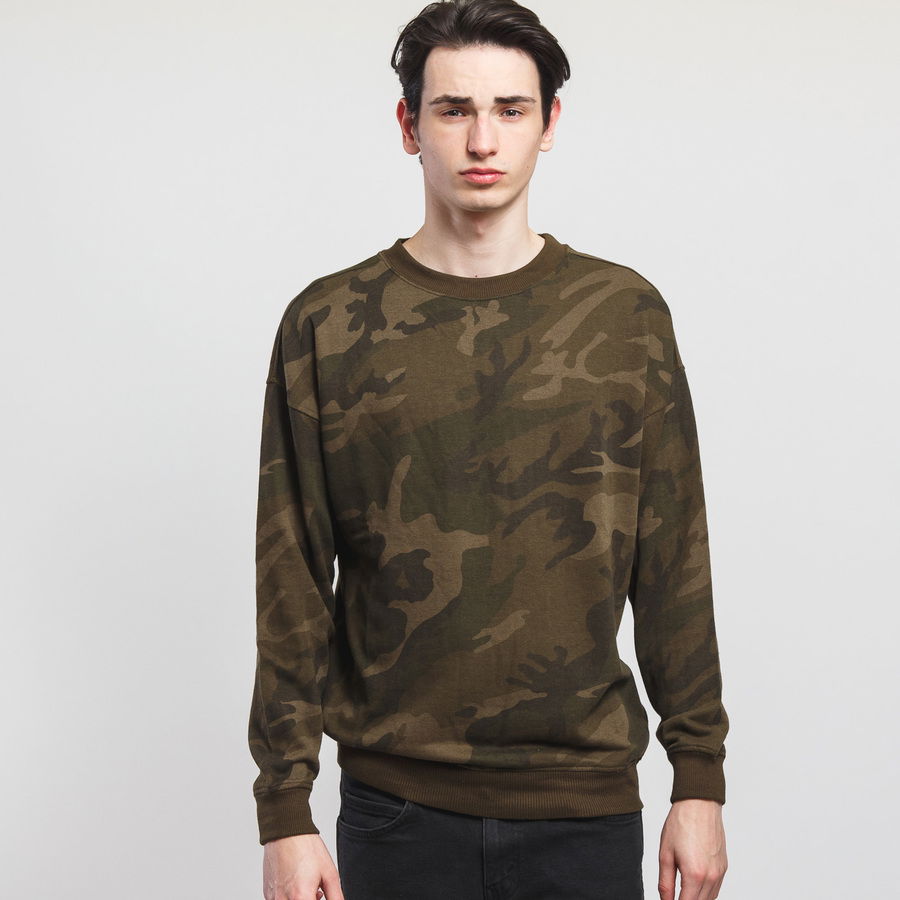 Sweater Urban Classics Camo Crewneck Grön | TB1782 camo green, 0