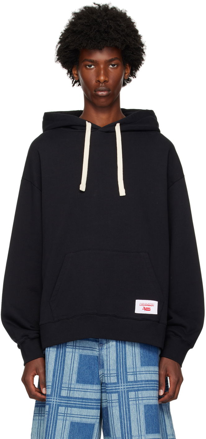 Sweatshirt Charles Jeffrey Loverboy Label Ears Hoodie Svart | 41100101