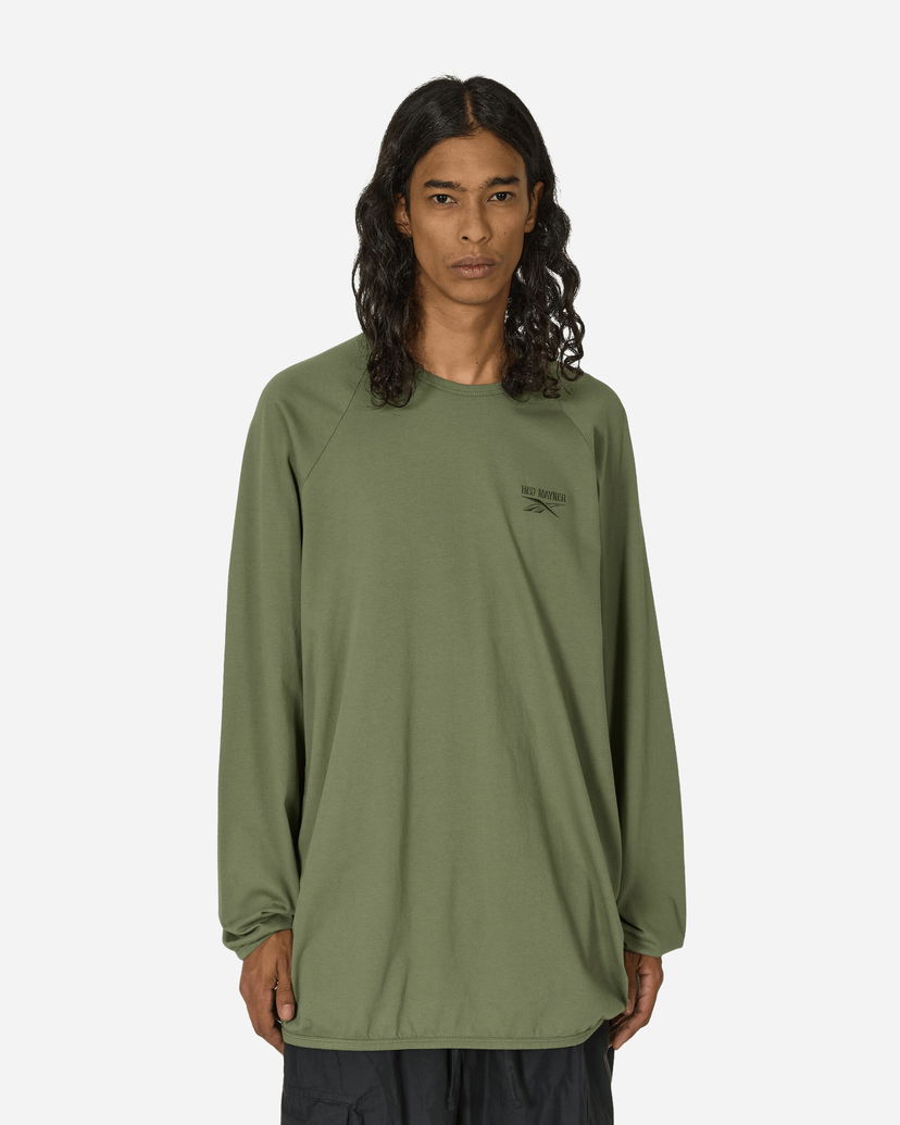 T-shirt Reebok Hed Mayner Oversized Raglan Longsleeve T-Shirt Army Green Grön | RMAA00BC99JER0015500