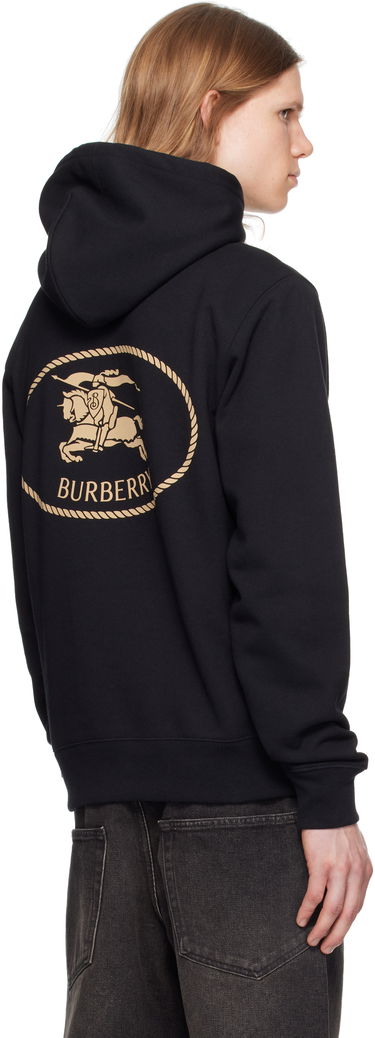 Sweatshirt Burberry Burberry Knight Stamp Cotton Hoodie Svart | 8112807, 2
