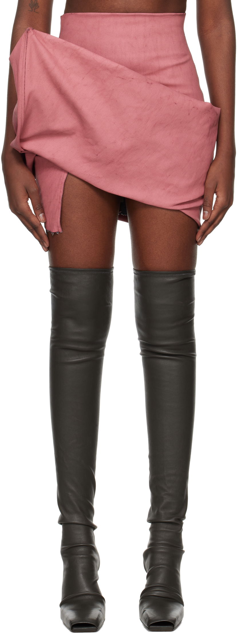 Kjol Rick Owens Draped Mini Skirt Rosa | RO02D3384 SMT