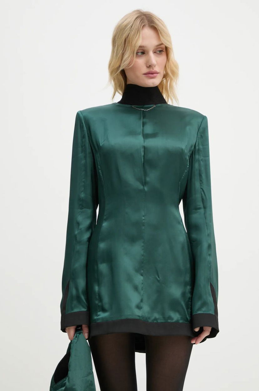 Klä Maison Margiela Green Satin Mini Dress Grön | S62DA0036.S41355