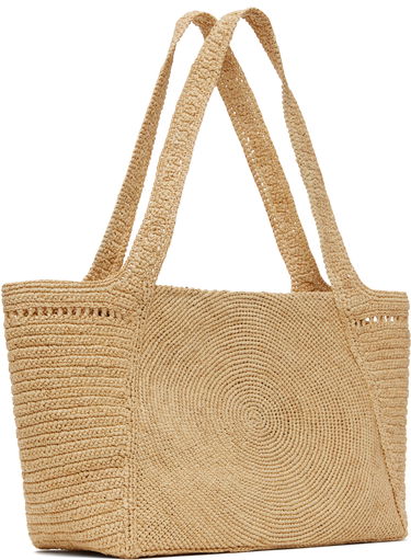 Tygpåse Stella McCartney Stella McCartney Logo Raffia Medium Tote Beige | 7B0107WP0375, 2