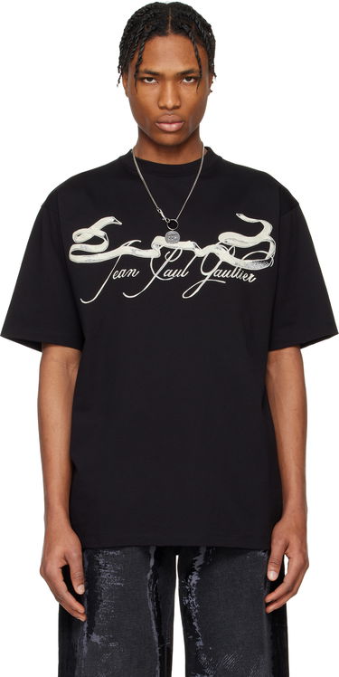 T-shirt Jean Paul Gaultier Jean Paul Gaultier Oversized Tattoo Ruban T-Shirt Svart | 25/34-F-TS118I-J090-0005, 0