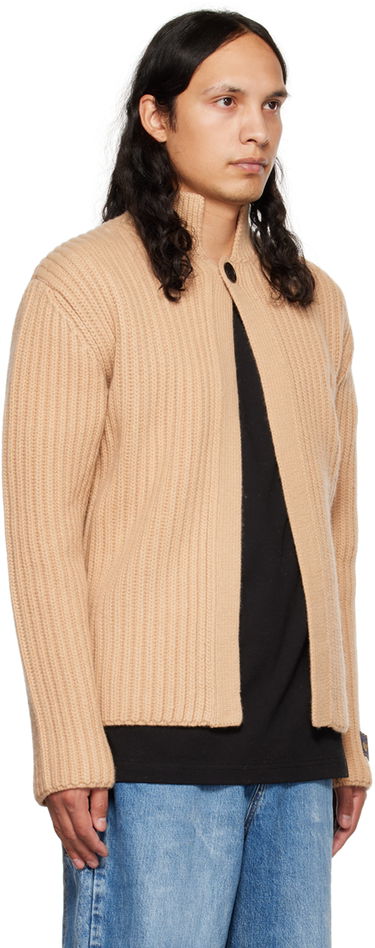 Sweater We11done We11done Stand Collar Knit Cardigan Beige | WD-KC3-22-612-U-BG, 1