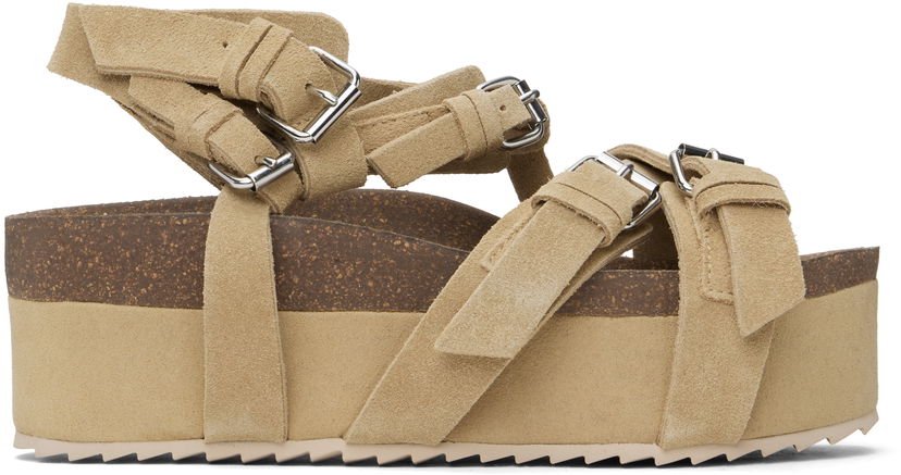 Skovård R13 R13 Platform Suede Sandals Beige | R13WS075-S212A