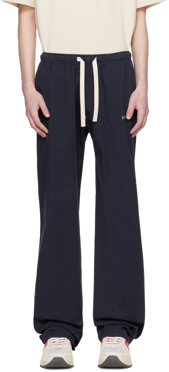 Träningsbyxor Palm Angels Palm Angels Embroidered Sweatpants Mörkblå | PMCA141S24FAB0014603