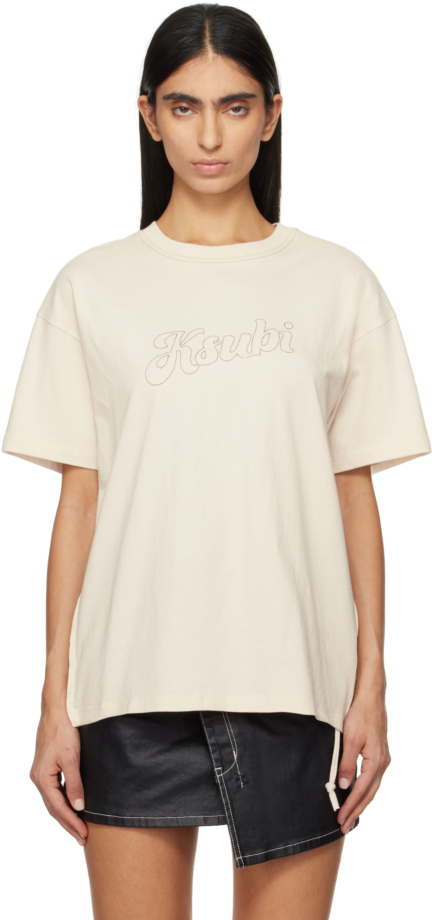 T-shirt Ksubi Sketch Oh G Slice T-Shirt Beige | WPS25TE011, 0
