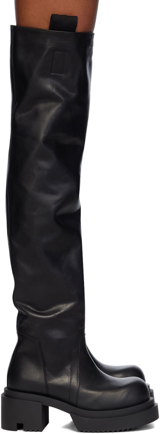 Kläder Rick Owens Rick Owens Porterville Wader Bogun Knee-High Boots Svart | RP02D3829 LOO, 0