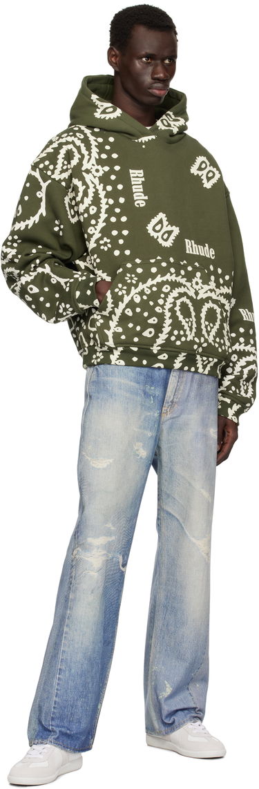 Sweatshirt Rhude Rhude Bandana Print Hoodie Grön | RHPS25HO10012, 3