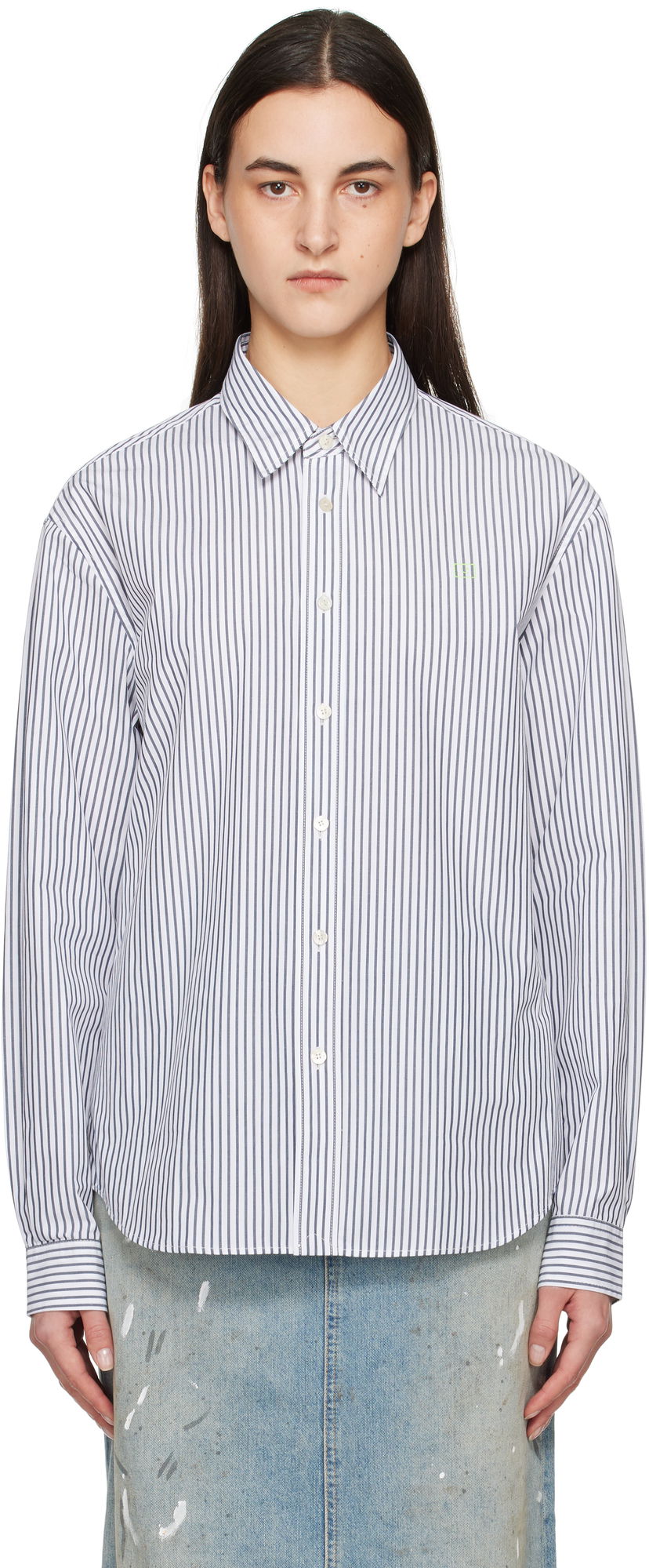 Skjorta Acne Studios Acne Studios Striped Shirt Vit | CB0097-