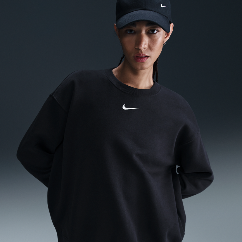 Sweater Nike Sportswear Phoenix Fleece Crewneck Sweatshirt Svart | FZ4270-010