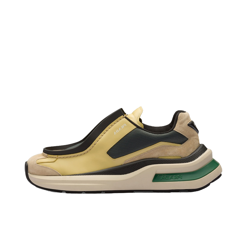 Sneakers och skor Prada Brushed Leather Bike Fabric Suede "Vanilla Anthracite Green" Beige | 2EG424_3LNN_F03M3