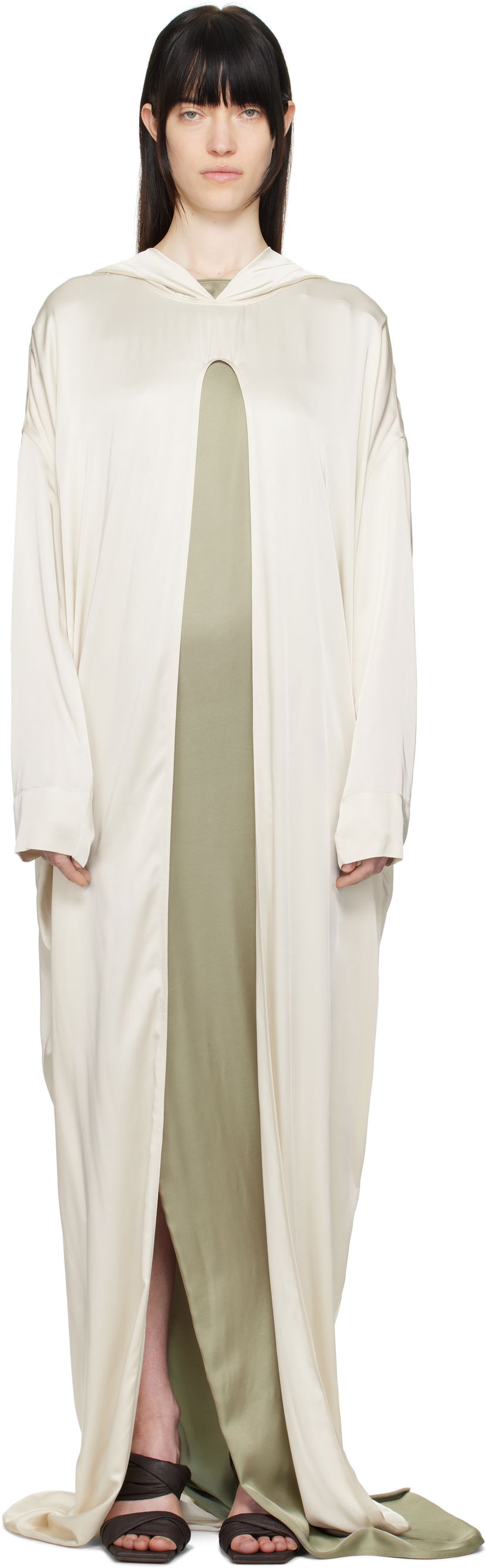 Klä Rick Owens Rick Owens Hollywood Peter Cloak Maxi Dress Beige | RP01E7901 SCH