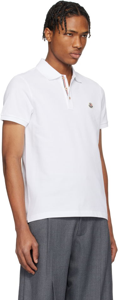 Polotröja Moncler Moncler Logo Patch Cotton Polo Vit | K10918A0003084556, 1