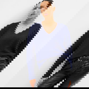 Sweater GAP Sweater V Neck Sweater Navy Uniform S Svart | 750656-03, 0