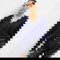 Sweater V Neck Sweater Navy Uniform S