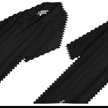 Skjorta BAPE A Bathing Ape Embroidery Open Collar Short Sleeve Shirt, Size Large Svart | 001SRL301305M-BLK, 0