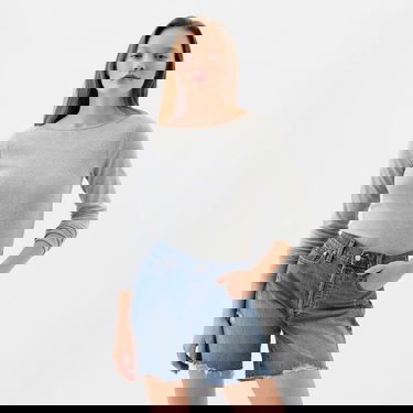 T-shirt GAP Top Longsleeve Bateau Neck Modal Top Grey Grå | 540606-01, 0