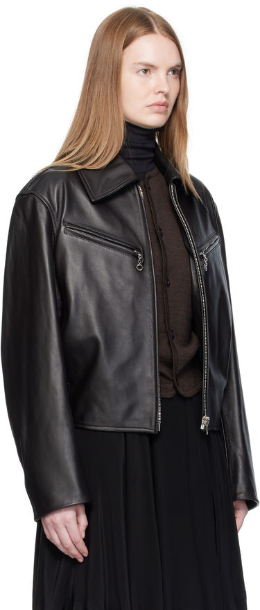 Jacka LEMAIRE Lemaire Boxy Leather Blouson Jacket Svart | OW1159 LL0147, 1