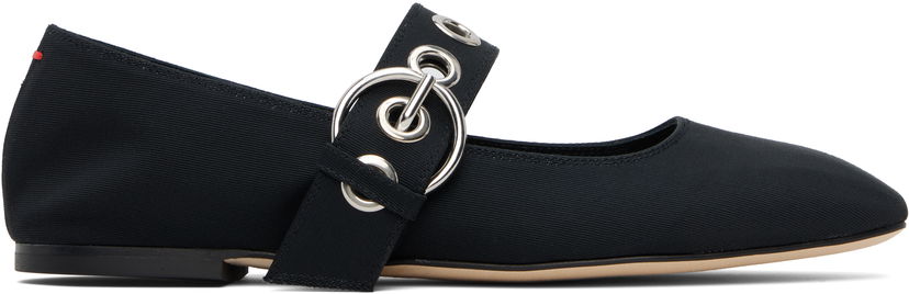 Skovård Aeyde Aeyde Uma Eyelet Mary-Jane Ballerina Flats Svart | A11-FL-RKLS08FL159-SS25-800-069