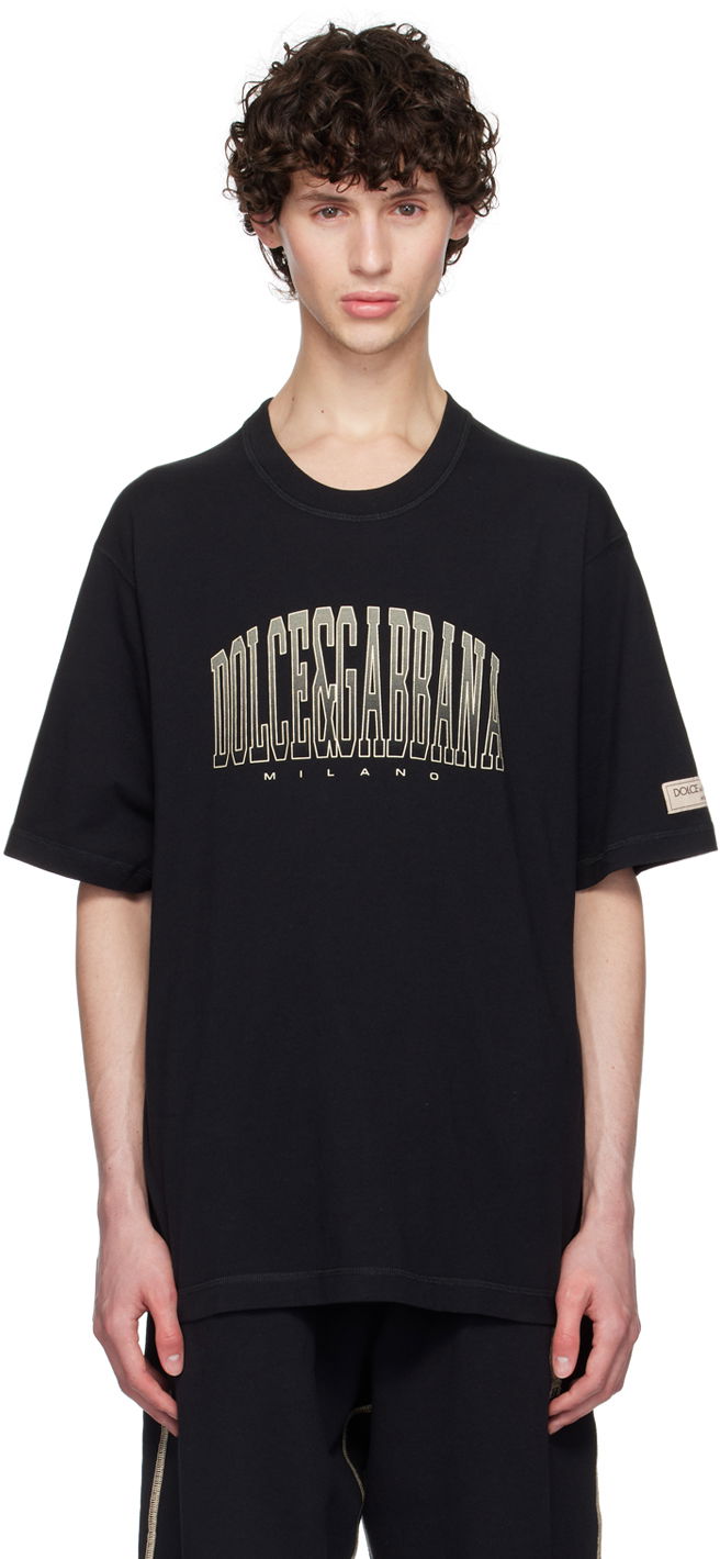 T-shirt Dolce & Gabbana Dolce&Gabbana Logo Print T-Shirt Svart | G8PN9TG7NWT