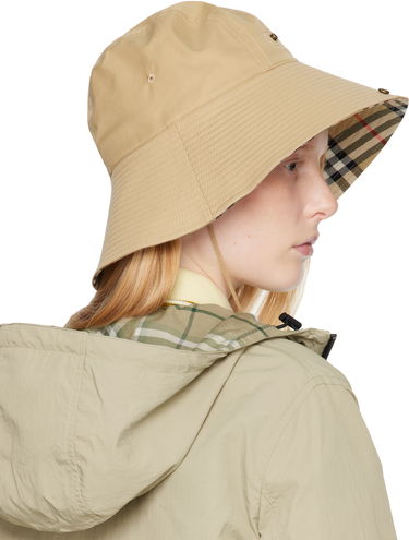 Hatt Burberry Burberry Check Brim Gabardine Bucket Hat Beige | 8112365, 2