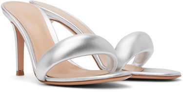Sneakers och skor Gianvito Rossi Bijoux 85 Leather Heeled Sandals Metallisk | G18550-85RIC-NPS, 3