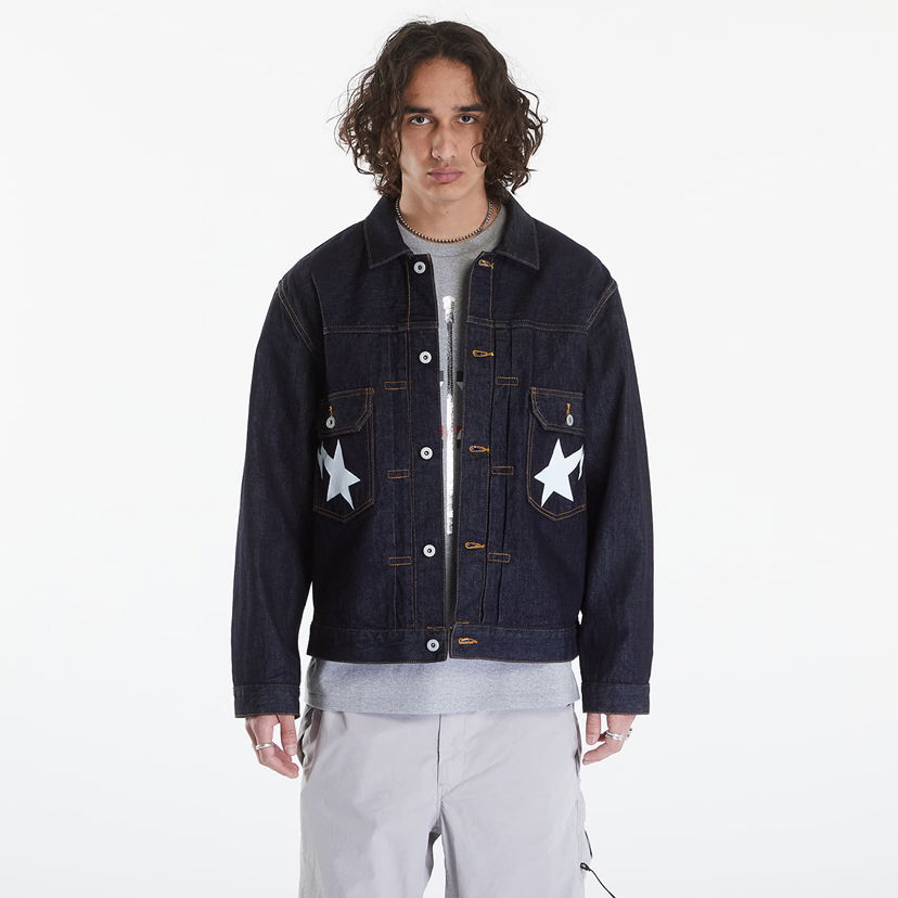 Jacka BAPE A BATHING APE Sta Denim Jacket Type-02 Navy Blue Mörkblå | 001LJK301002M ING
