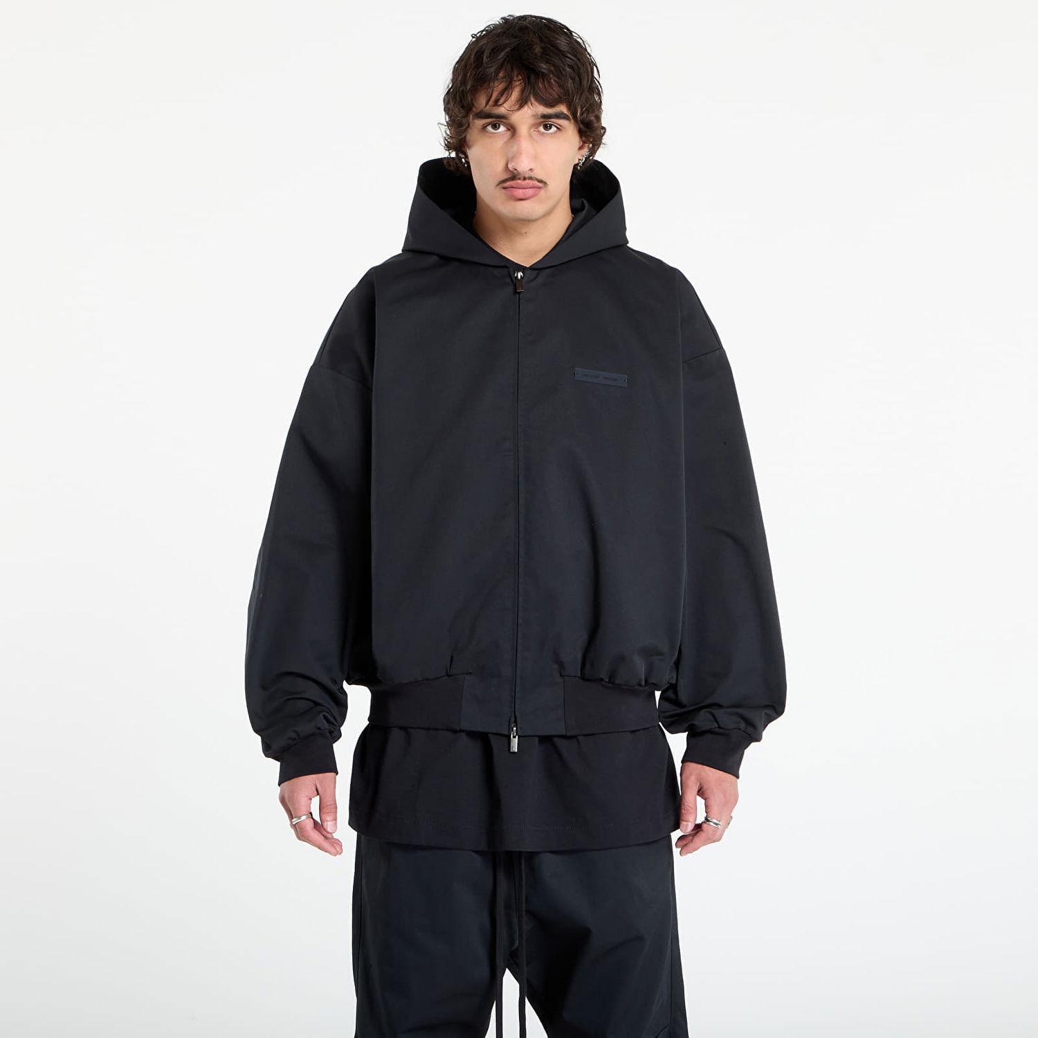 Sweatshirt Fear of God Fear of God Essentials Poly Cotton Twill Hoodie Svart | 202SP258020F-861, 0