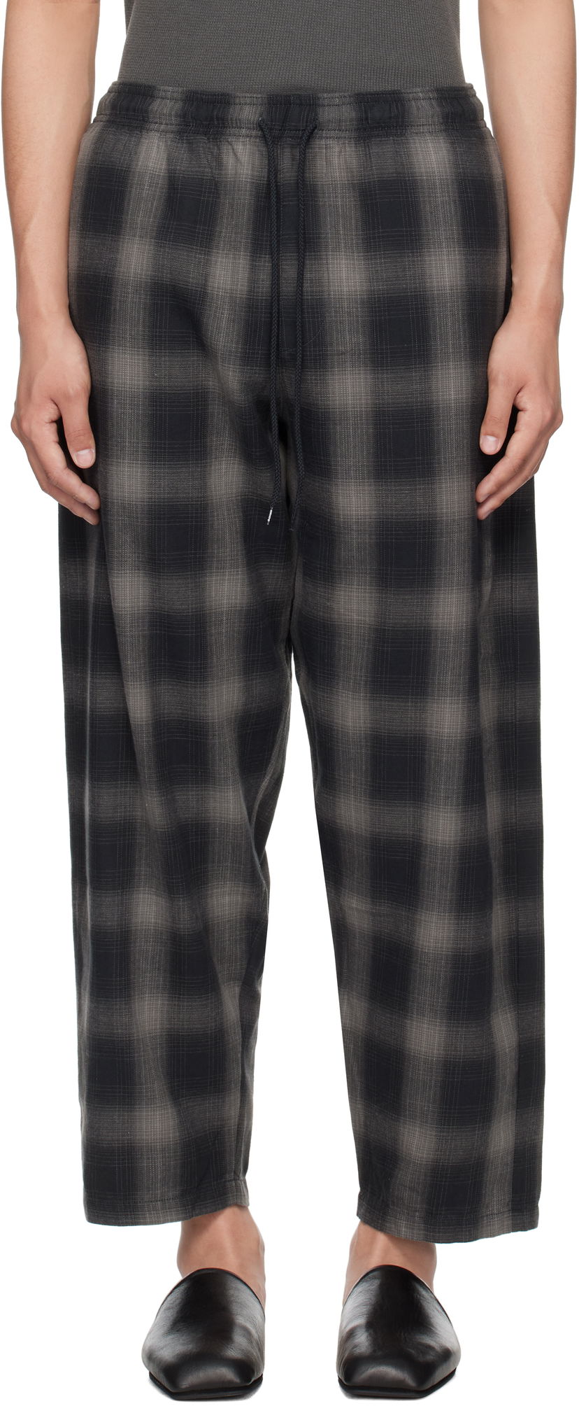 Byxor Neighborhood Neighborhood Check Easy Trousers Svart | 251TSNH-PTM03