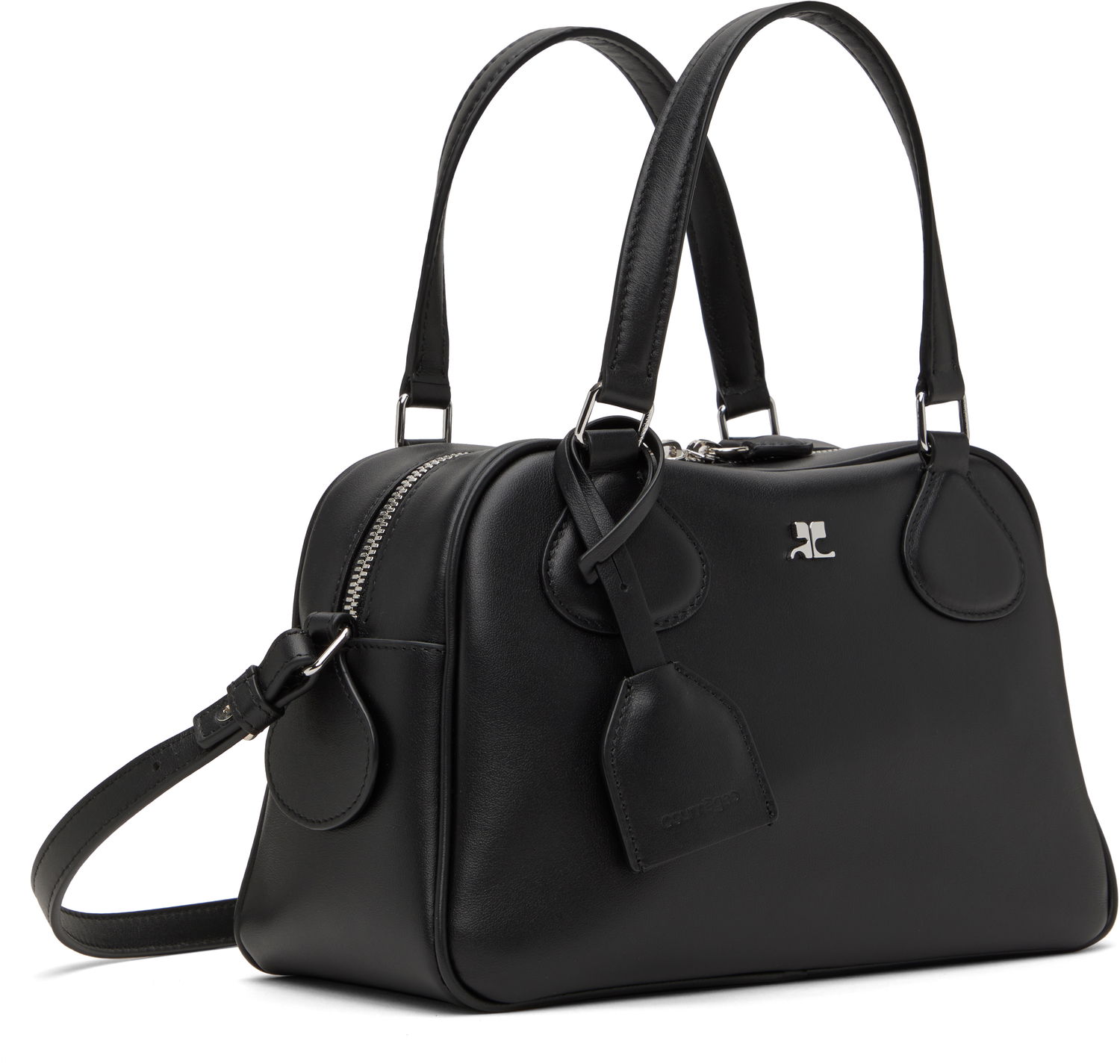 Handväska Courrèges Studded Leather Bowling Bag Svart | 324GSA133CR0065, 1