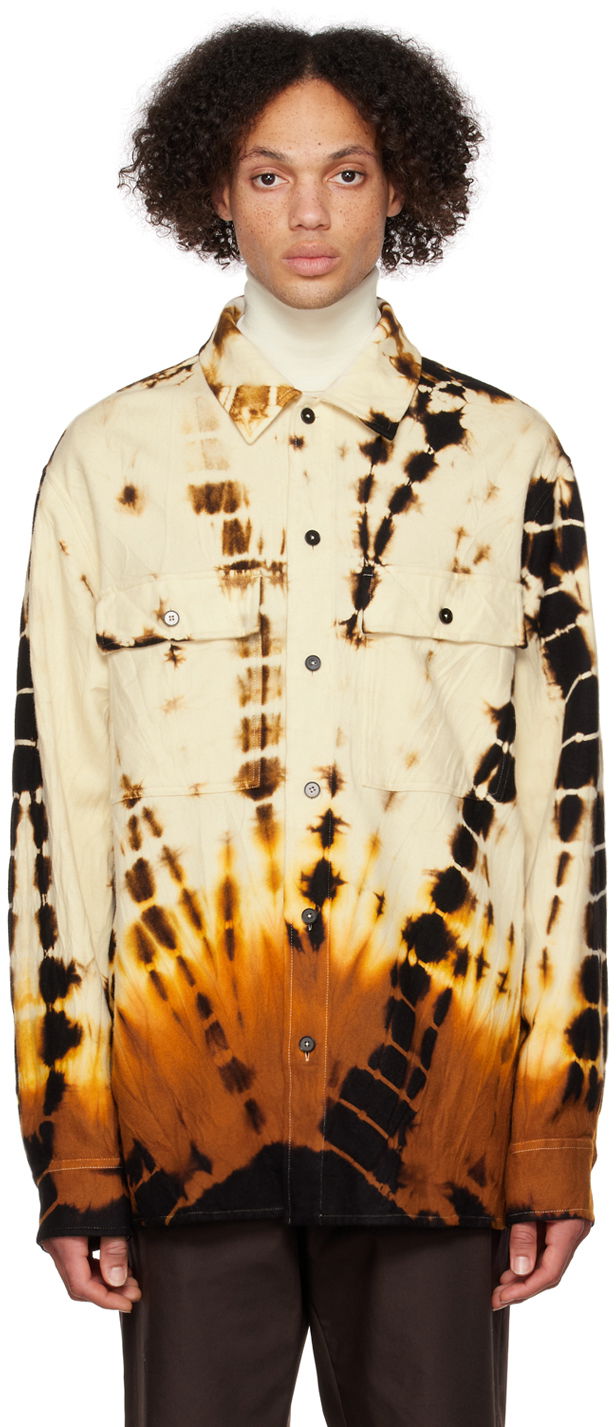 Skjorta Jil Sander Jil Sander Long Sleeve Tie-Dye Shirt Flerfärgad | J47DL0002_JTN018