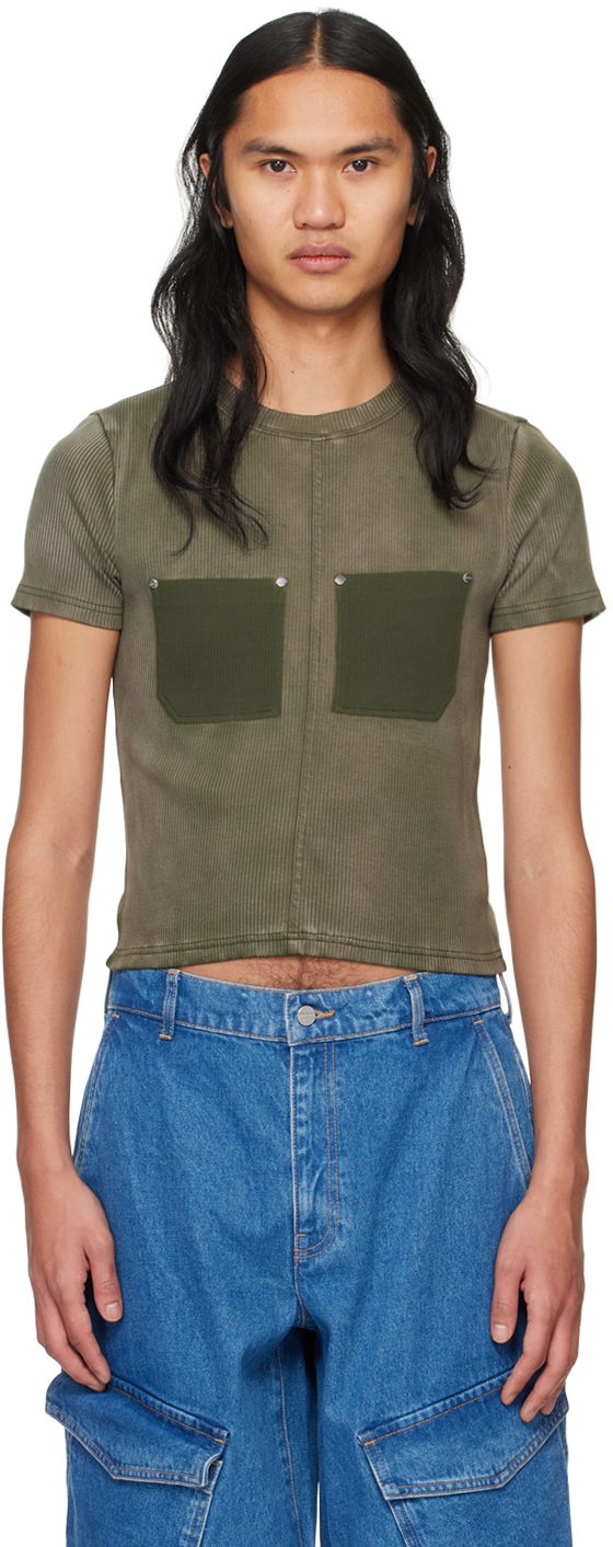 T-shirt Dion Lee Sprayed Shrunken Rivet T-Shirt Grön | C3168PS24