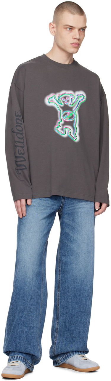 T-shirt We11done We11done Teddy Graphic Long Sleeve T-Shirt Grå | WD-TT3-22-833-U-CH, 3