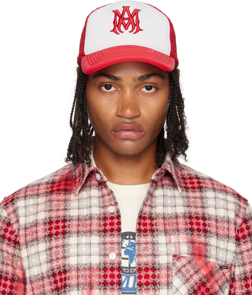 Keps AMIRI AMIRI MA Two Tone Trucker Cap Röd | AMHATR1030