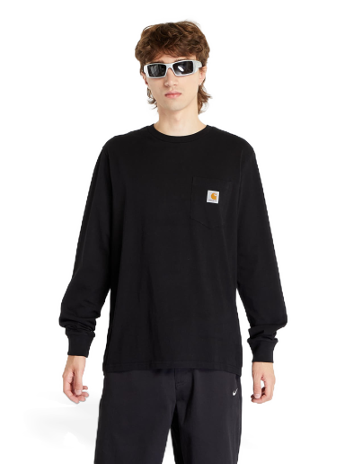 T-shirt Carhartt WIP Longsleeve Pocket T-Shirt Black Svart | I030437.89XX