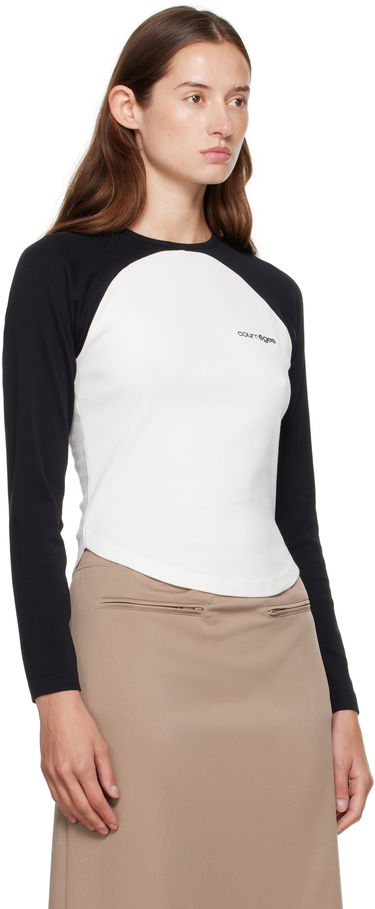 T-shirt Courrèges Courrèges Circle Contrast Long Sleeve T-Shirt Svart | 325JTS228JS0203, 1
