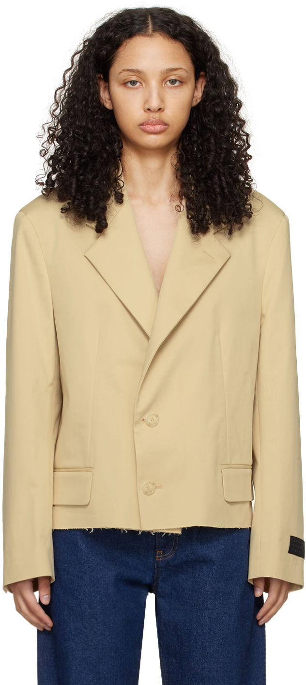 Rockar Maison Margiela MM6 Raw Hem Blazer Beige | S52BN0133 S54452