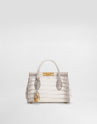 Handväska Dolce & Gabbana Dolce & Gabbana Mini Marlene Crocodile-Embossed Day Bag Vit | BB7744A2Y4080001, 0