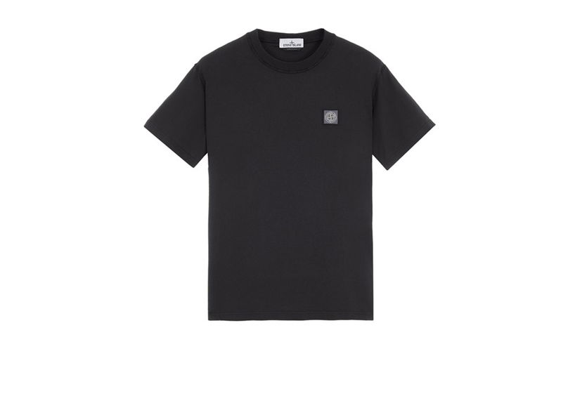 T-shirt Stone Island Organic Cotton Fissato Effect T-shirt Svart | 23757