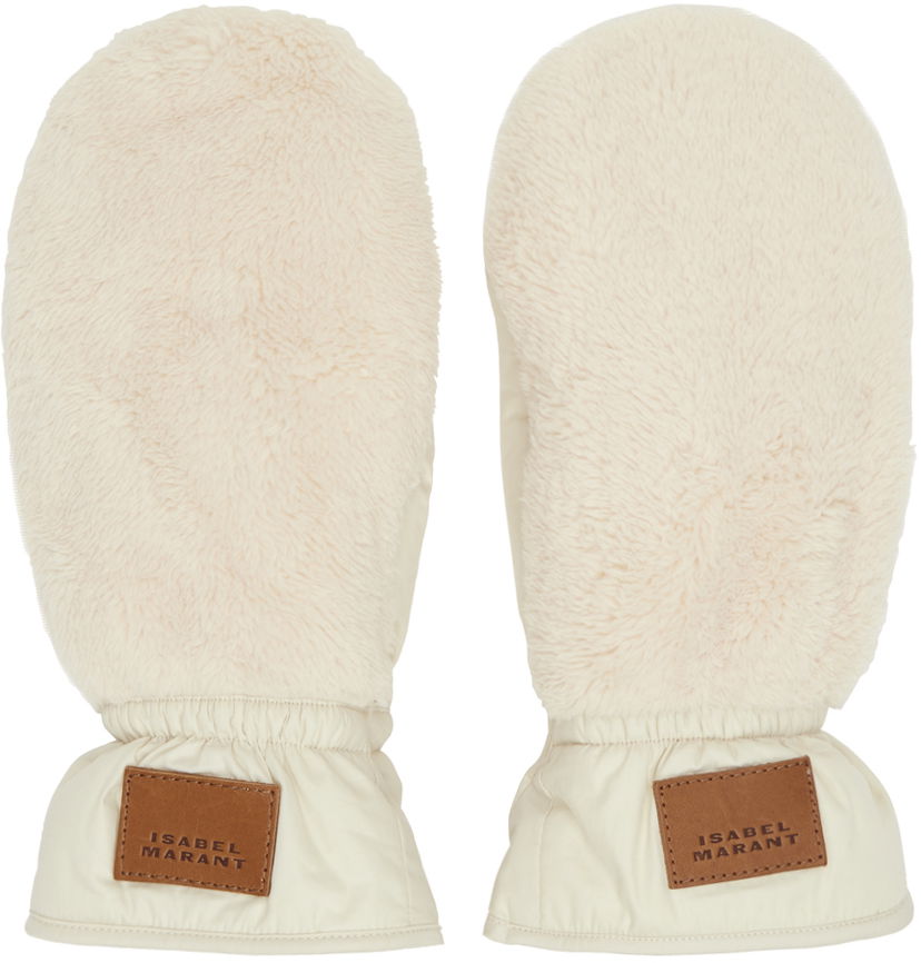 Handskar ISABEL MARANT Faux Fur Mittens Beige | GA006XFA-B3C15A