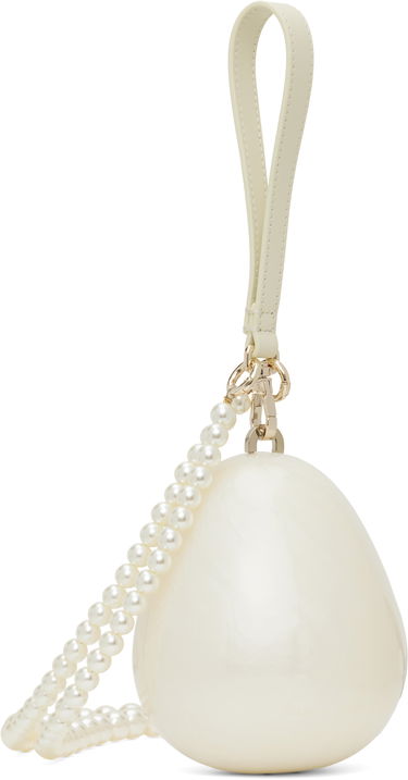Handväska Simone Rocha Simone Rocha Micro Pearl Egg Shaped Bag Vit | BAG110B 0773, 2