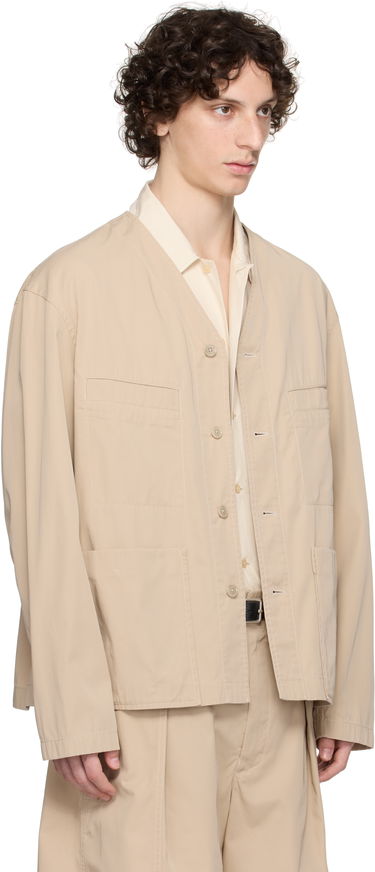 Skjorta LEMAIRE Lemaire Collarless Overshirt Beige | OV1011 LF1352, 4
