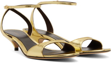 Tillbehör The Row The Row Vika Ankle Strap Kitten Heel Sandals Metallisk | F1583-M39, 3