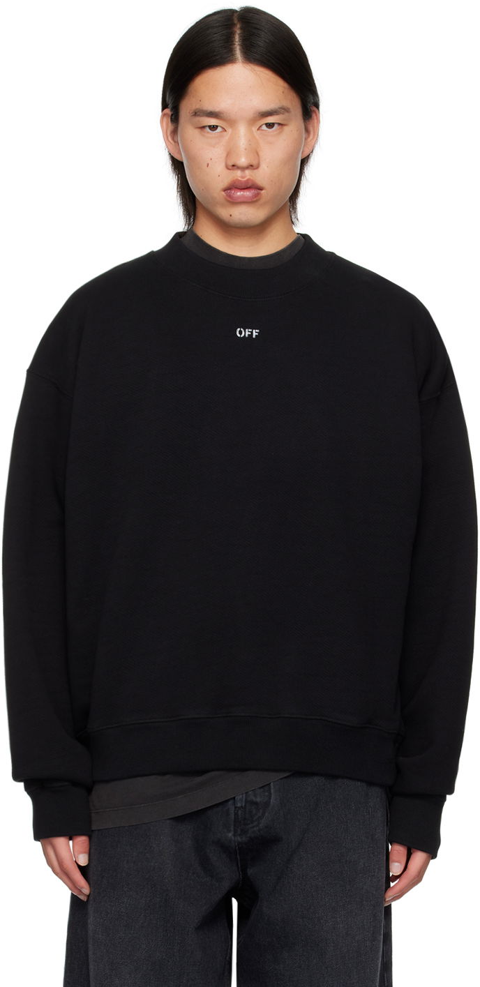 Sweatshirt Off-White Black Off Stamp Skate Crewneck Sweatshirt Svart | OMBA054C99FLE0061001