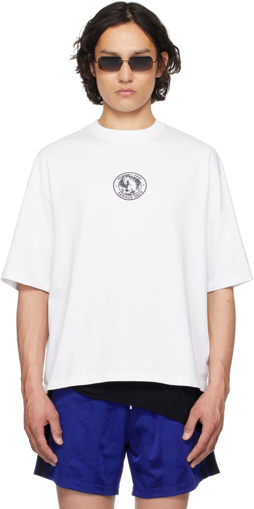T-shirt Han Kjøbenhavn Han Kjobenhavn 'Officer' Print Oversized T-Shirt Vit | M-134365