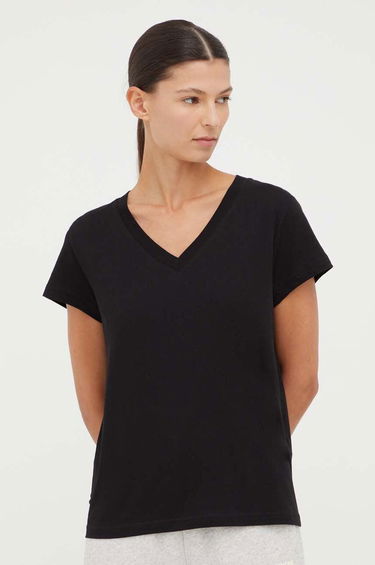 T-shirt Samsoe Samsoe Samsoe Samsoe SOLLY V-Neck T-Shirt Svart | F00012028, 0